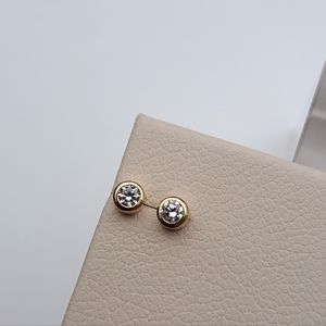 Natural Diamond Micro Bezel Stud Earrings - ethically sourced Canadian diamonds